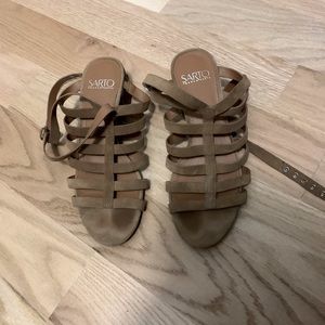 Franco Sarto brown suede sandals
